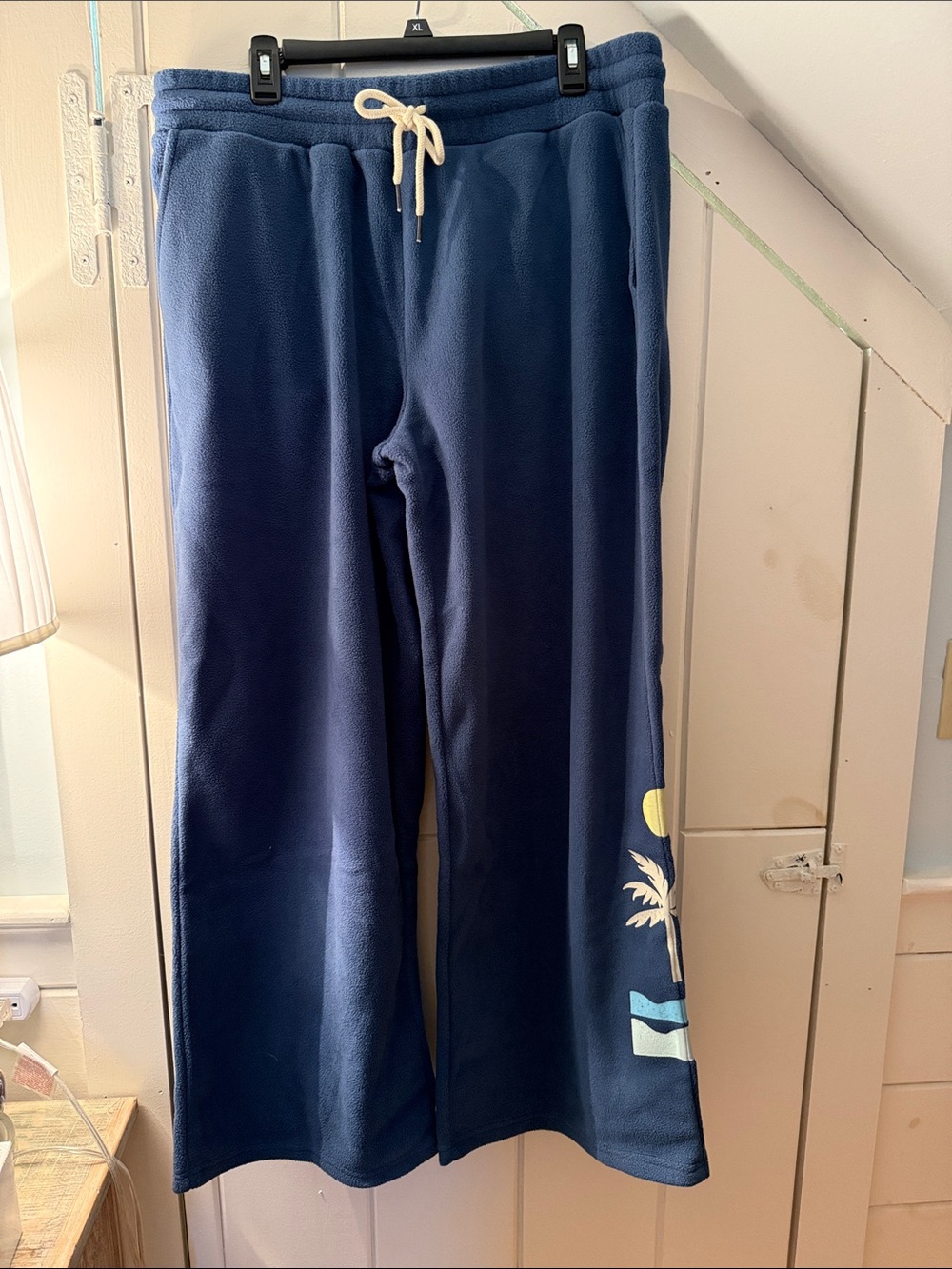saltwater LUXE blue Wide-Leg Sweatpants with Palm Graphic